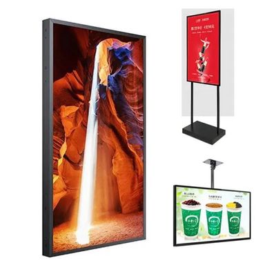 55 اینچ 16:9 روشنایی بالا نمایش تبلیغاتی ویدیو پلیر صفحه LCD با 2000cd / m2 روشنایی برای پنجره فروشگاه