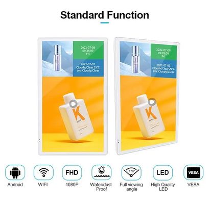 آلیاژ آلومینیوم صفحه نمایش تبلیغاتی آسانسور 50W با 1920x1080 رزولوشن سیگنال دیجیتال