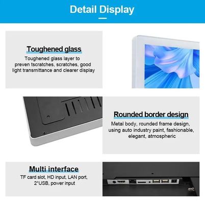 آلیاژ آلومینیوم صفحه نمایش تبلیغاتی آسانسور 50W با 1920x1080 رزولوشن سیگنال دیجیتال