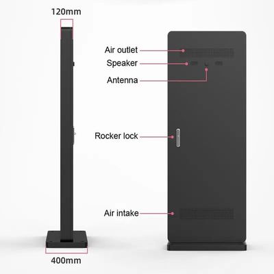 صفحه نمایش LCD 65 اینچی تبلیغاتی در فضای باز پخش کننده روشنایی بالا سطح حفاظت IP65