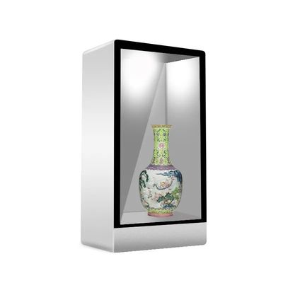 کابینت نمایشگر شفاف LCD 55 اینچی با رزولوشن 1920x1080 و صفحه نمایش لمسی 10 نقطهای