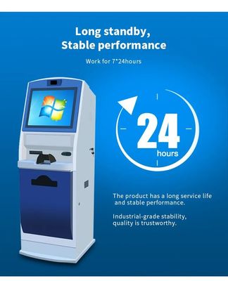 کیوسک صفحه نمایش لمسی 19 اینچی با پردازنده Intel Core i3 / i5 / i7 و 1920 * 1080 رزولوشن برای ترمینال خود سرویس