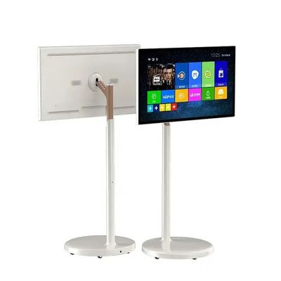 کیوسک دیجیتال صفحه لمسی قابل حمل ۲۴ اینچی با پایه زمینی، اندروید، NFC و صفحه نمایش قابل تنظیم