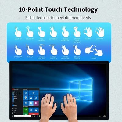 صفحه نمایش لمسی ظرفیتی صنعتی صفحه نمایش LCD LED روشنایی بالا 43 اینچ