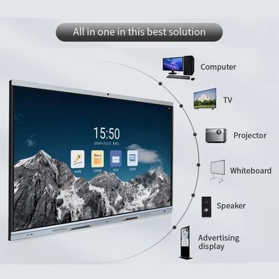 صفحه نمایش چندرسانه ای LCD دیجیتال متقابل صفحه سفید 85 اینچ برای اتاق جلسه