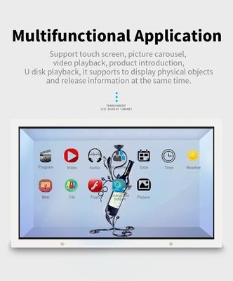 جعبه نمایشگر LCD شفاف 50 اینچی با شفافیت بالا و سیستم اندروید و صفحه نمایش لمسی