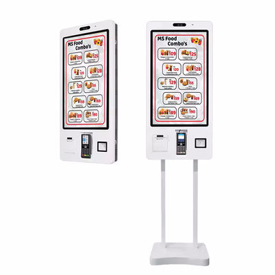 کیوسک سفارش خود بر روی دیوار یا میز با اسکنر 2D / 2D ساخته شده و صفحه LCD 22/24/32 اینچی