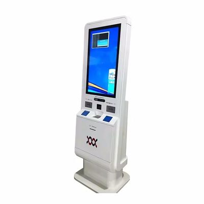 کیوسک سلف چک-این چند زبانه با پذیرنده پول نقد و کارت خوان اعتباری برای چک-این بدون دردسر