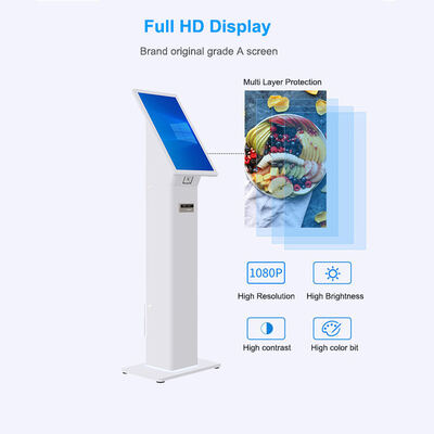 کیوسک چک کردن خود با خواننده کارت شناسه کد QR ، سیستم عامل ویندوز 10 و چراغ های LED سفارشی برای چک کردن موثر مشتری