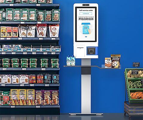 کیوسک POS سیستم همه در یک با صفحه لمسی ظرفیتی چاپگر حرارتی 80 میلی متری و خواننده کارت NFC برای پرداخت خود
