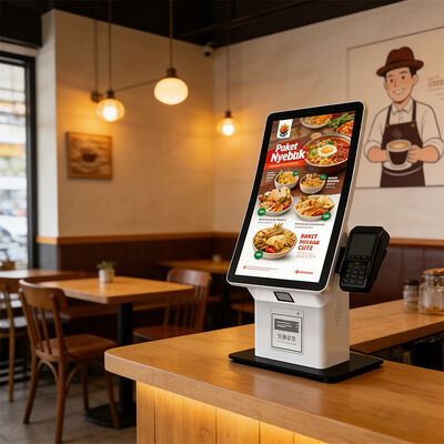 Self Checkin Kiosk with 10-Point Capacitive Touch, 1920X1080 Resolution LCD Display and Cloud-Based CMS for Interactive Self Service