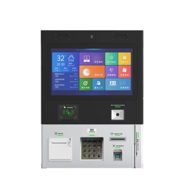 کیوسک هتل نصب شده روی دیوار با صفحه لمسی 1920x1080 و چاپگر حرارتی برای چک کردن خود