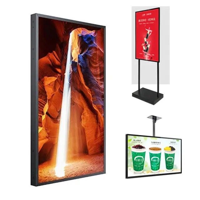 55 اینچ 16:9 روشنایی بالا نمایش تبلیغاتی ویدیو پلیر صفحه LCD با 2000cd / m2 روشنایی برای پنجره فروشگاه