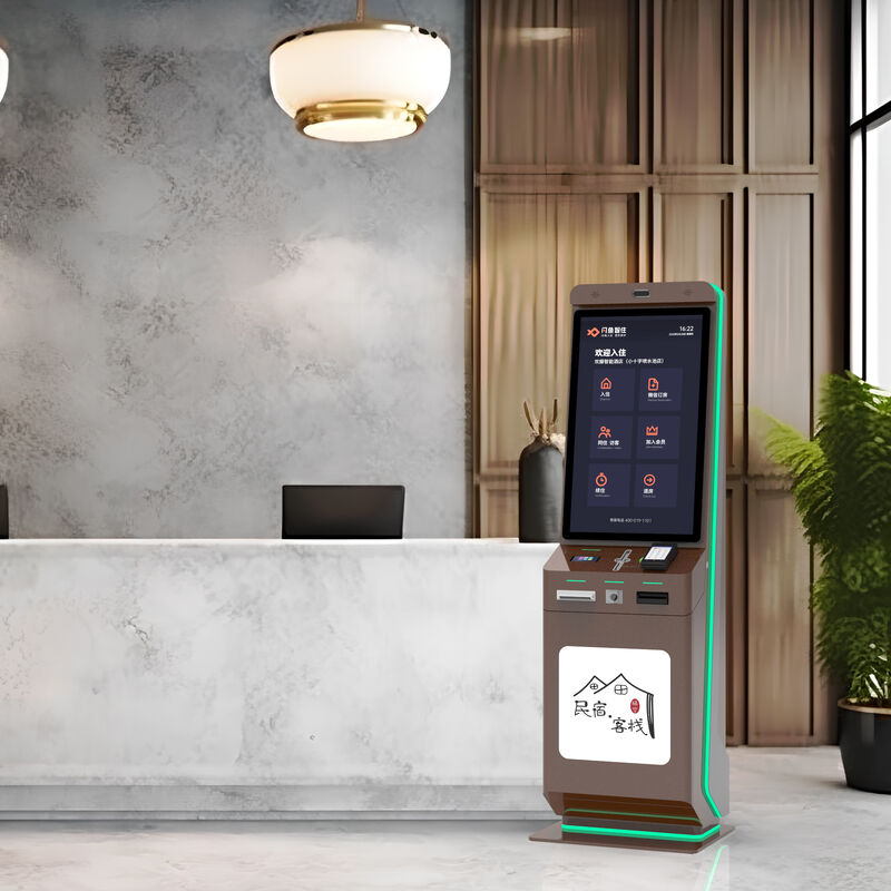 کیوسک ثبت نام هتل با ظرفیت لمسی 10 نقطه ای با وضوح 1920x1080 و طراحی ایستاده روی زمین